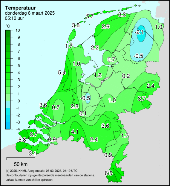 Temperatuur in graden Celcius