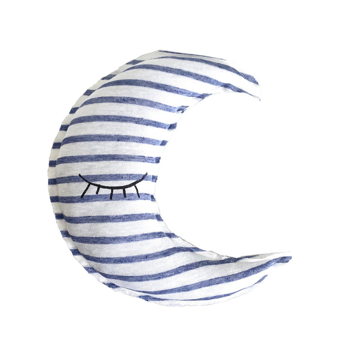 Moon Shaped Striped Pillow by Shirin Ordower