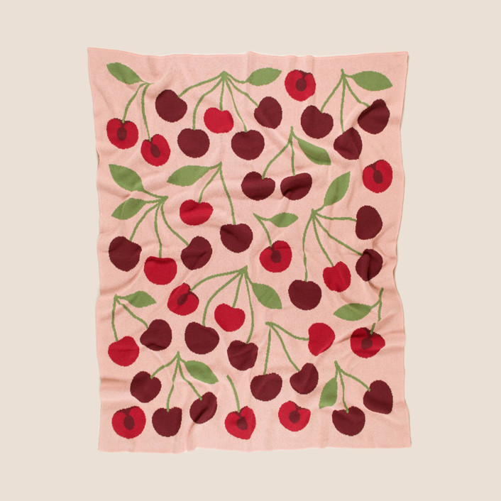 Cherry Throw Blanket by Superstitchous