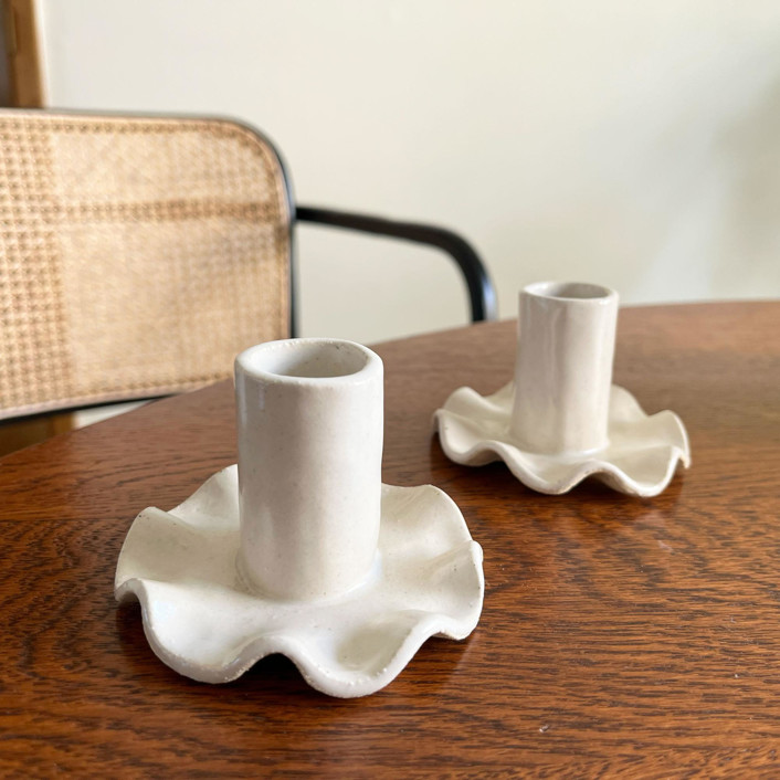 Ruffled Candle Holder by Sidney Field