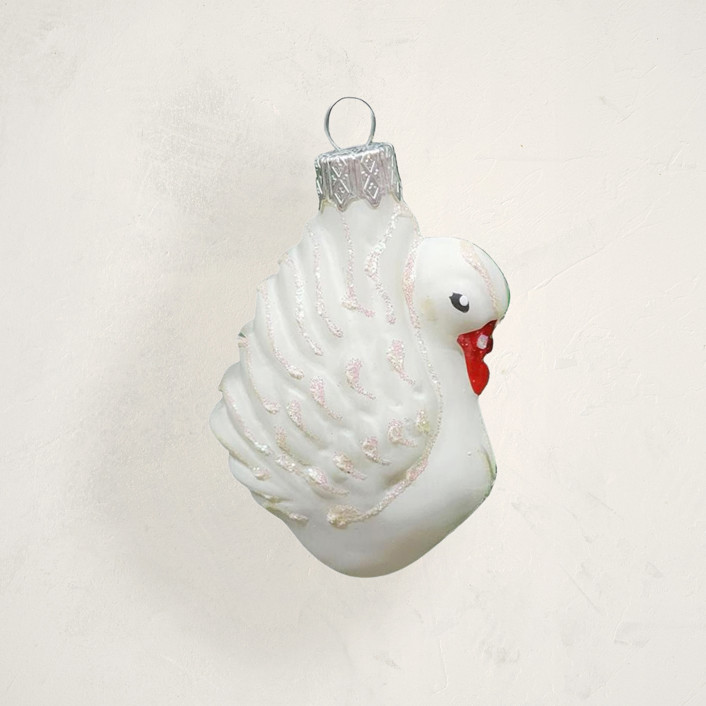 White Swan Glass Ornament by Minted