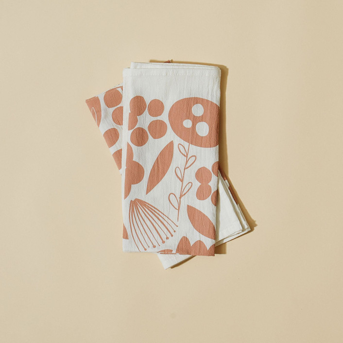 Floral Blush Cloth Napkins by Ampersand Design Studio