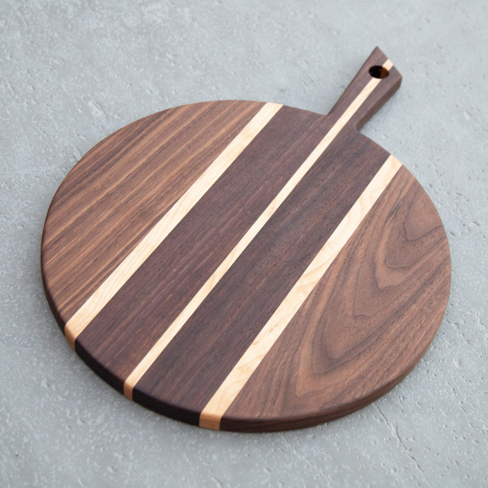 Round Walnut/Maple Cheese & Charcuterie Board by Block and Bowl