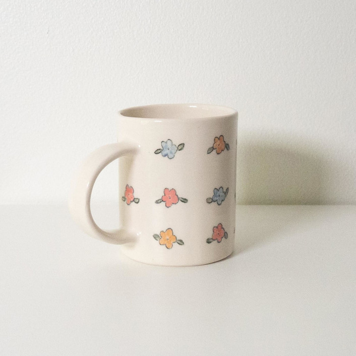 Line Drawn Petunias Mug by Erika Christine Ceramics