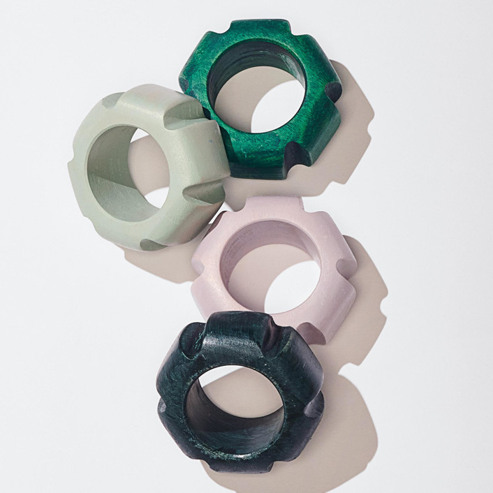 Asterisk Napkin Rings Set of 8 by Tortuga Forma