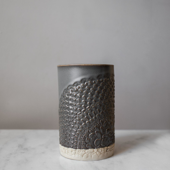 Lace Canister Medium - Gunmetal by Handmade Studio TN