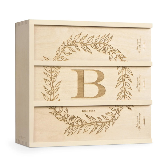 Monogram Cottage - Personalized Wedding Wine Box by Artificer Wood Works