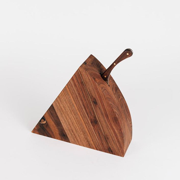 The Walnut Cheese Block with Hand-Forged Knife by Millstream Home