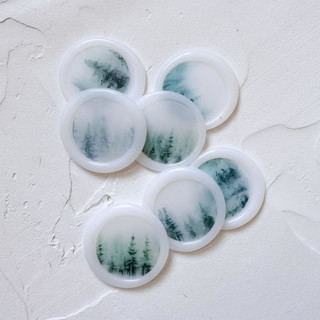 Self-adhesive wax seal | Misty Pines design - translucent Wax Seals