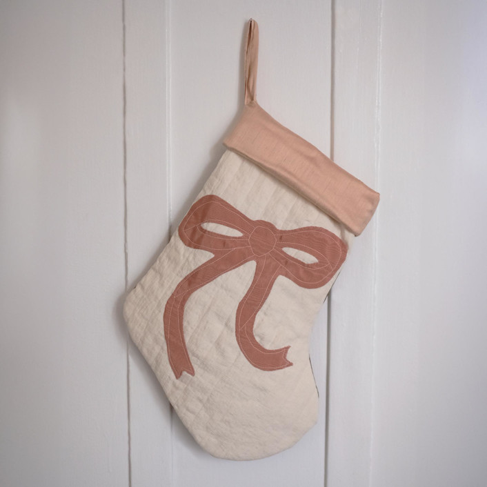 Cream Quilted Stocking by Quiet Goods