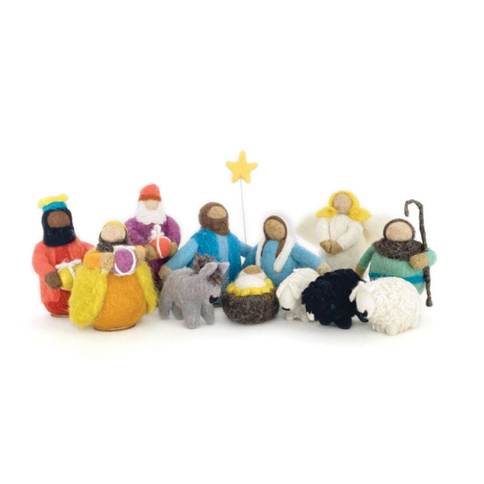 Classic Wool Felt Nativity, 12 Pieces by Megan Benson