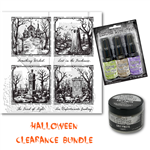 Halloween Clearance Bundle #5 - Halloween Stamp Set Framed Frights + Distress Grit Paste Crypt  & Halloween Mica Spray Set #2 CMS494 TSHK77442 TSHK81081