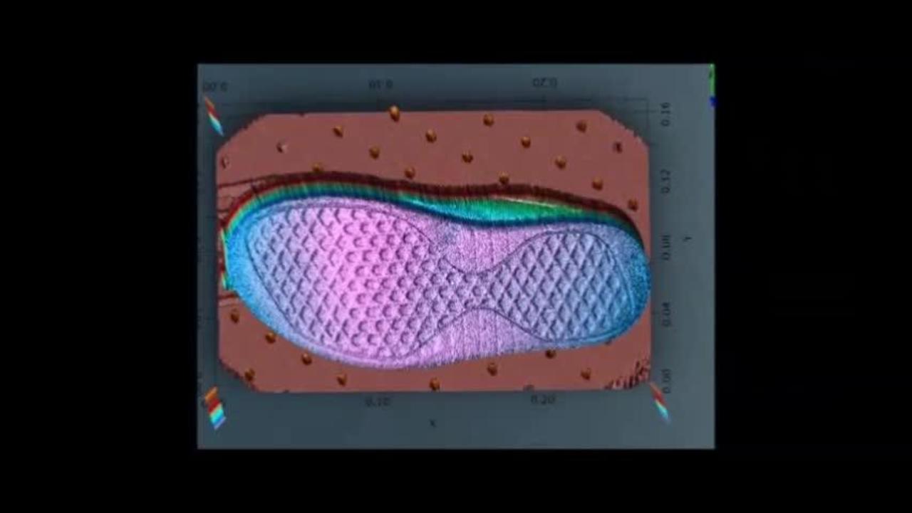 3D image of shoe sole at standoff distance of 10.5 meters