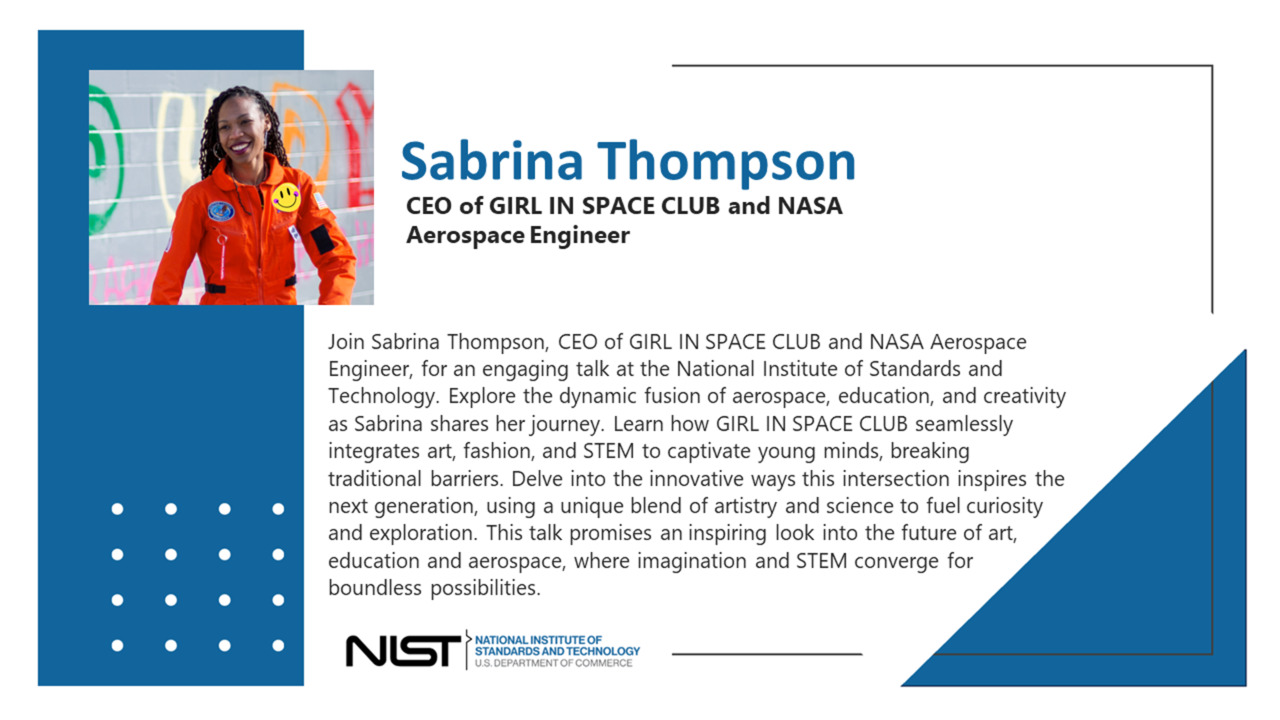 NIST Colloquium Series: (Sabrina Thompson)