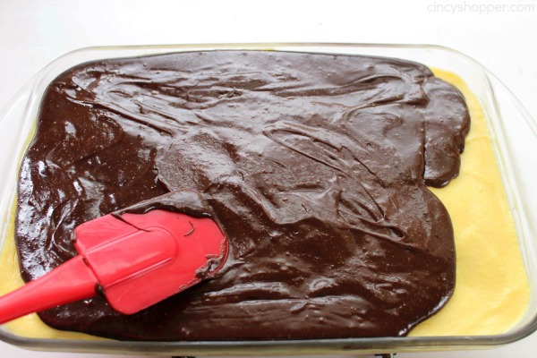 Boston Cream Poke Cake - so super simple and uses a boxed cake mix, pudding, and store bought frosting. Great for potlucks and summer bbq dessert.