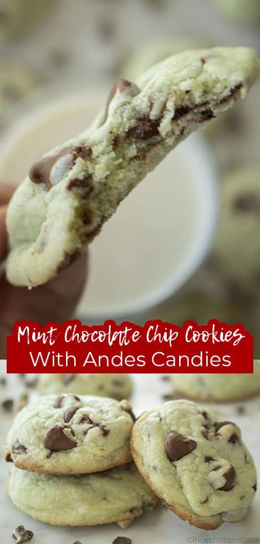 Long pin Mint Chocolate Chip Cookies with Andes Candies