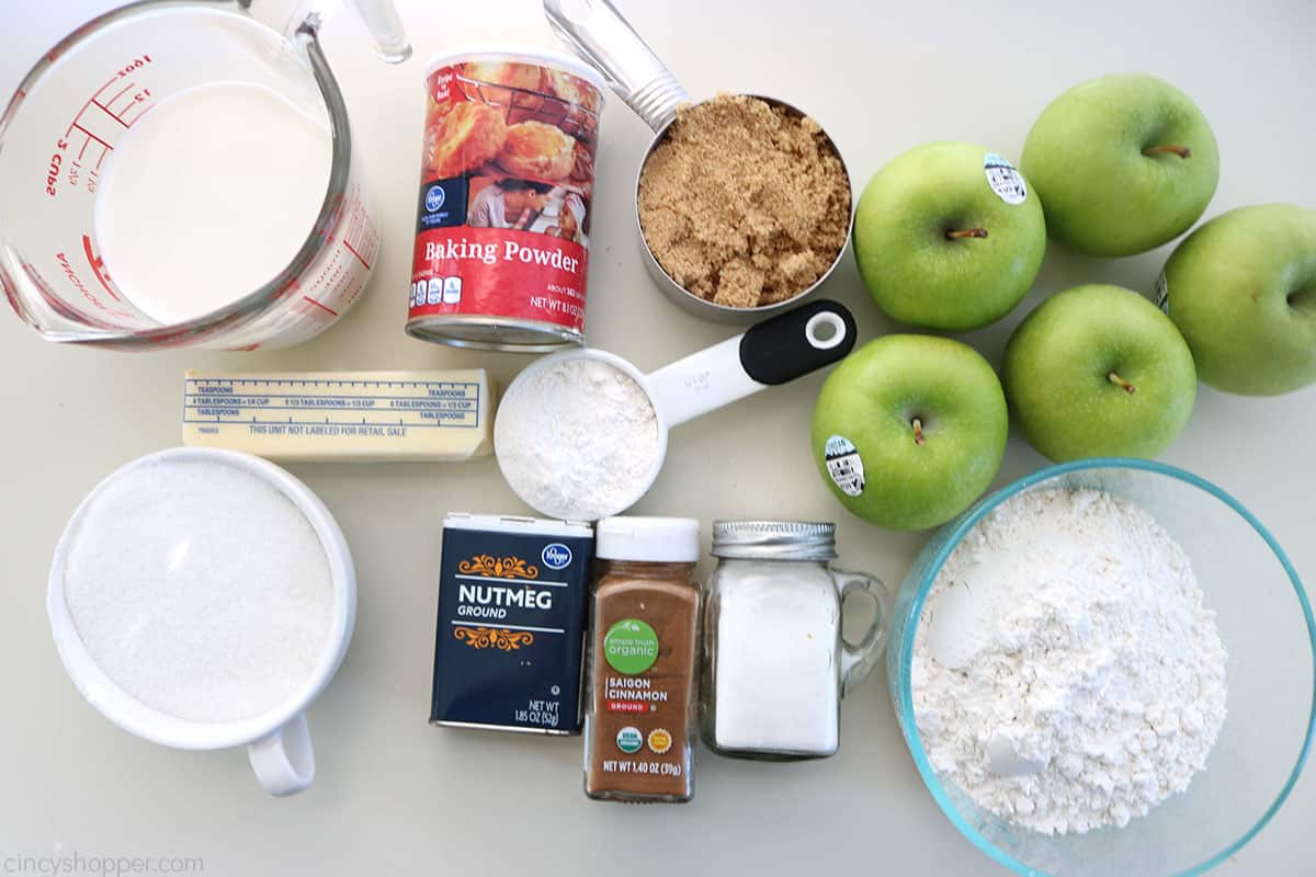 Apple Cobbler ingredients.