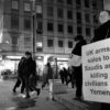 Member of Women in Black, the global movement against militarism, Jan. 31, 2018, Central London. (Alisdare Hickson via Flickr)