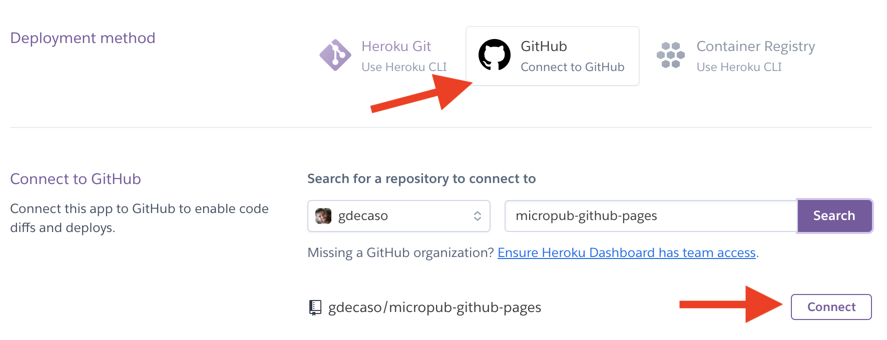 Link a GitHub