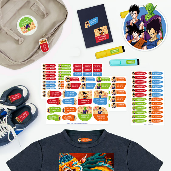 Pack etichette di Dragon Ball