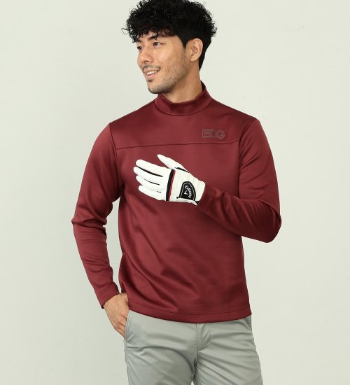 【WINTER SALE】EDWIN　GOLF　モックネックロングTシャツ　長袖【UVカット/ストレッチ】