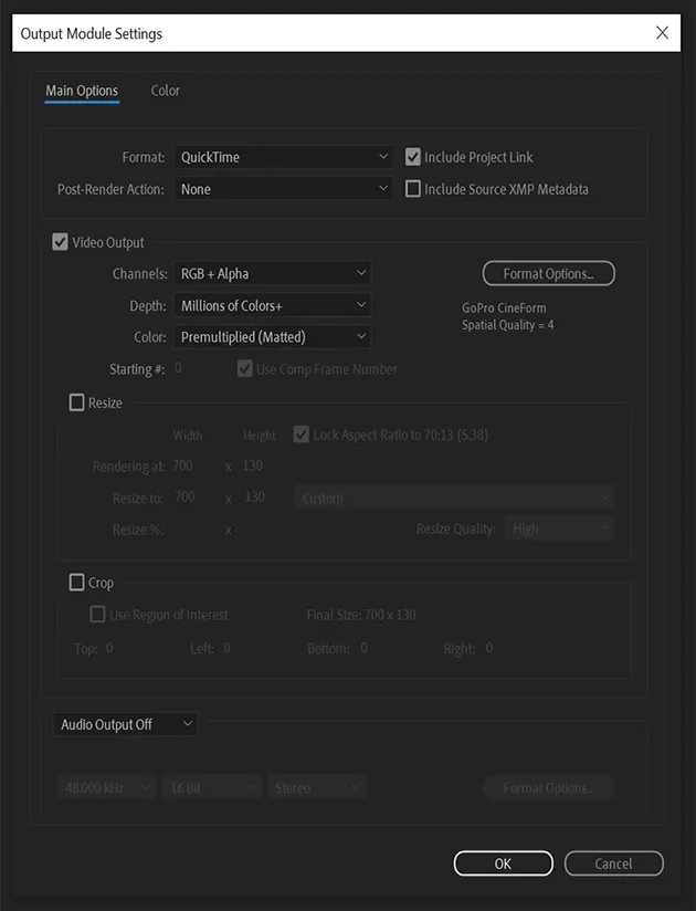 Export settings to maintain transparency