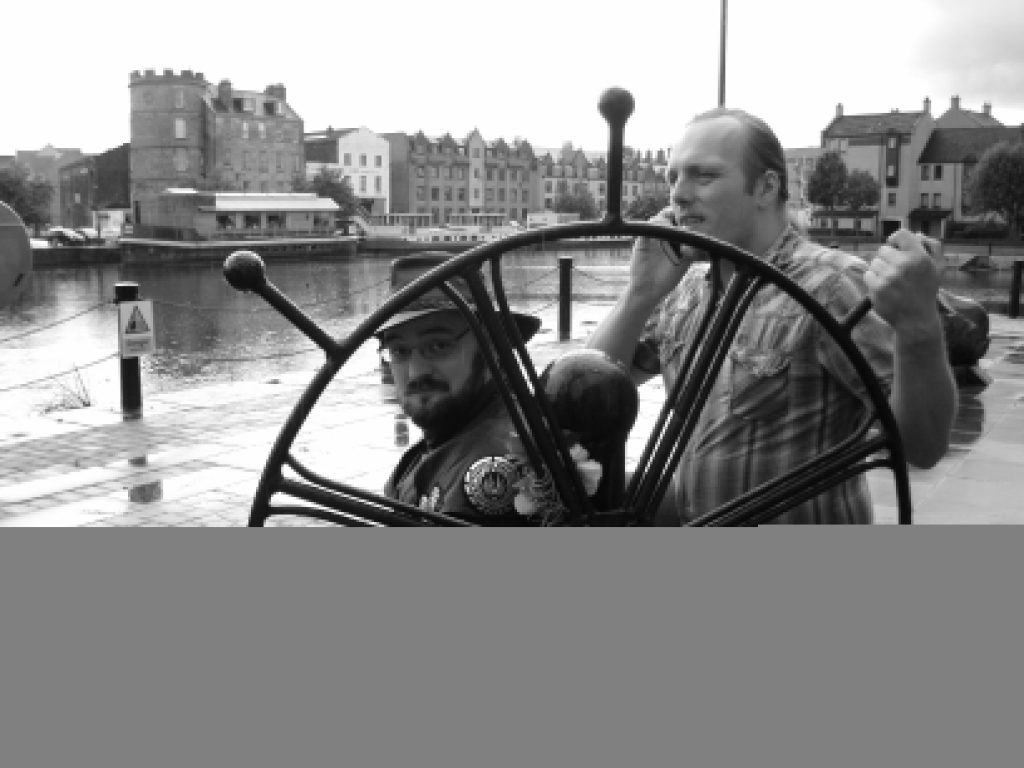 JTA and Dan by the waterside in Leith.