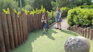 Mini-golf game in progress.