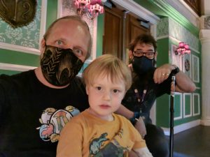 Dan and JTA wear masks indoors.