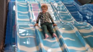 Soft play slides.