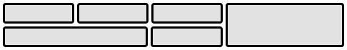 An example of grid layout:
		     two rows of items,
		     the first being four items—the last of which spans both rows,
		     and the second being two items—the first of which spans the first two columns— plus the spanned item from the first row.