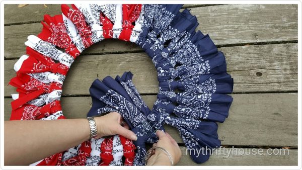 Patriotic bandana wreath