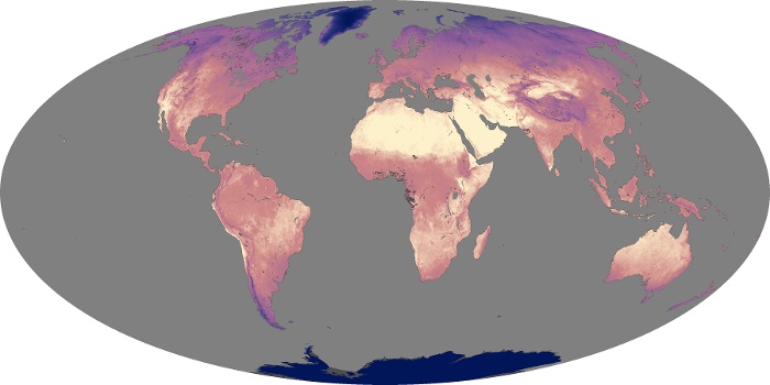 Global Map Land Surface Temperature Image 80