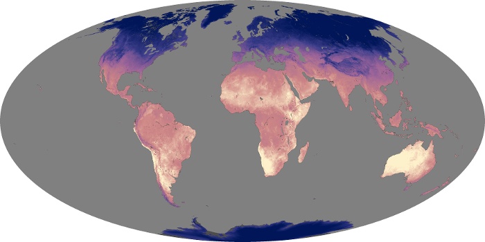 Global Map Land Surface Temperature Image 131