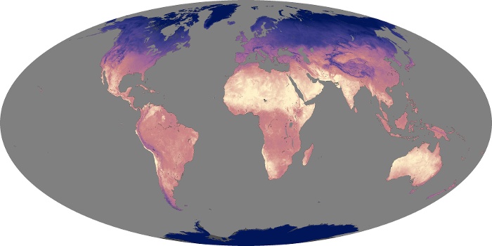 Global Map Land Surface Temperature Image 218