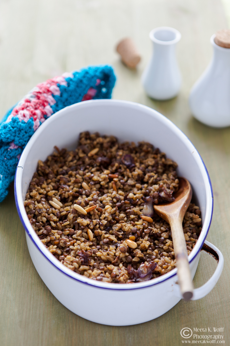 Mujaddara - Lebanese Lentils Bulgur Pilaf (097)