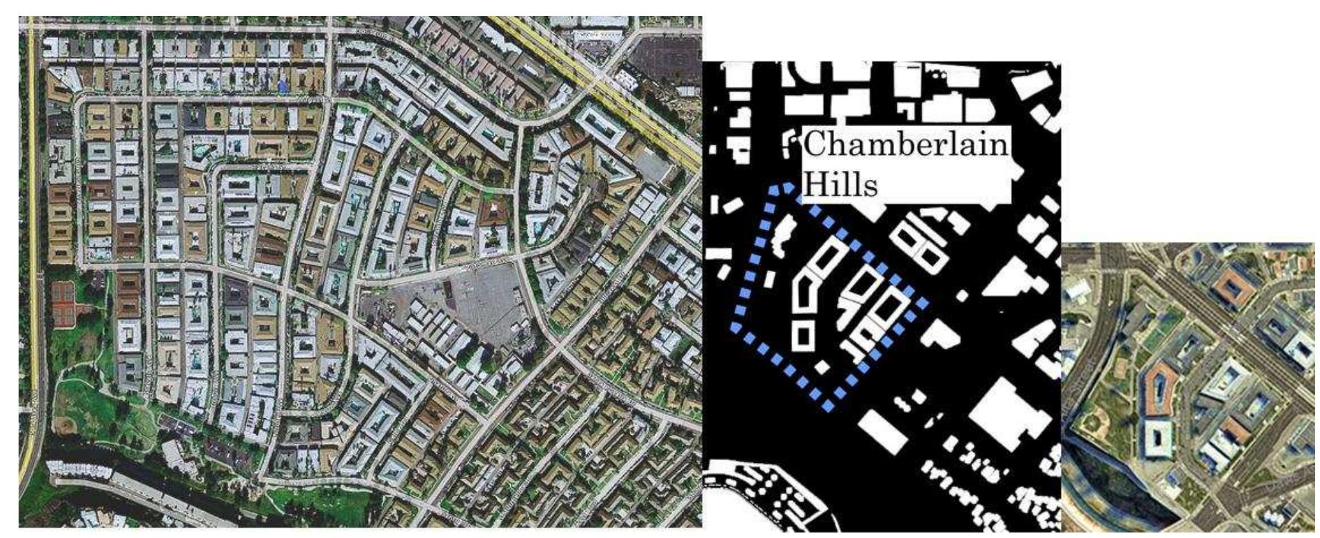 Figure 8 Mark Teo, “Comparison of Baldwin Village with Chamberlain Hills,” 2015. Digital Collage. Sources:  yortray South Los Santos as South Los Angeles. 