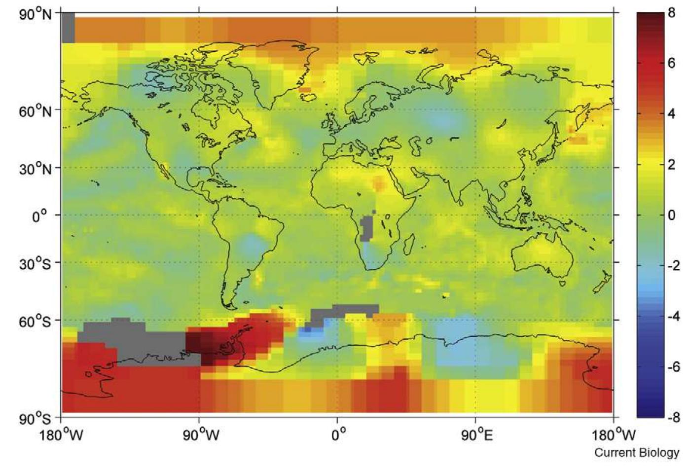 penetration by about 360 km over the last 60 years, and average temperatures in affected regions have increased by more than 2°C in that time [49]. These regional variations will be of major importance to local inhabitants. 