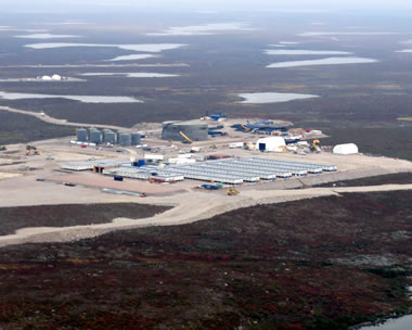 aerial image Gahcho Kue diamond mine