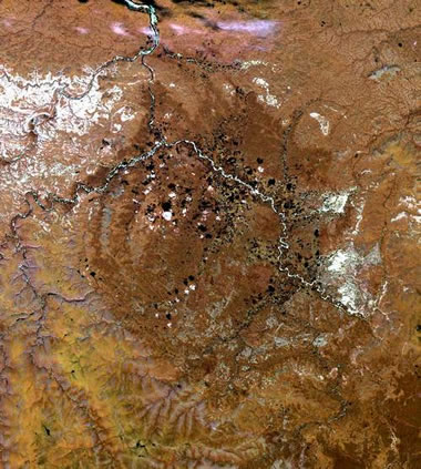 Popigai Crater satellite image