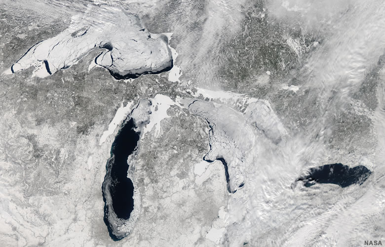 Ice cover on the Great Lakes