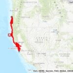 Map showing where the tsunami warning has been issued on Dec. 5, 2024.