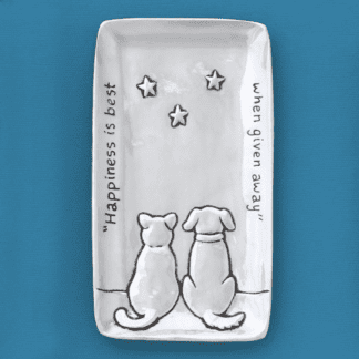 Cat & Dog Pewter Tray