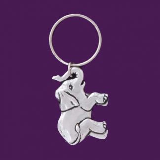 Baby Elephant Pewter Keychain