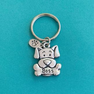 Pewter Keychain-Boss Dog