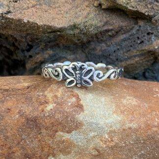 Dainty Sterling Butterfly Ring