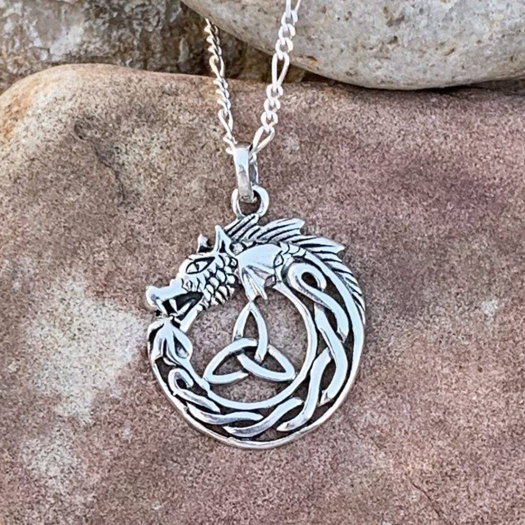 Dragon Triquetra Celtic Pendant