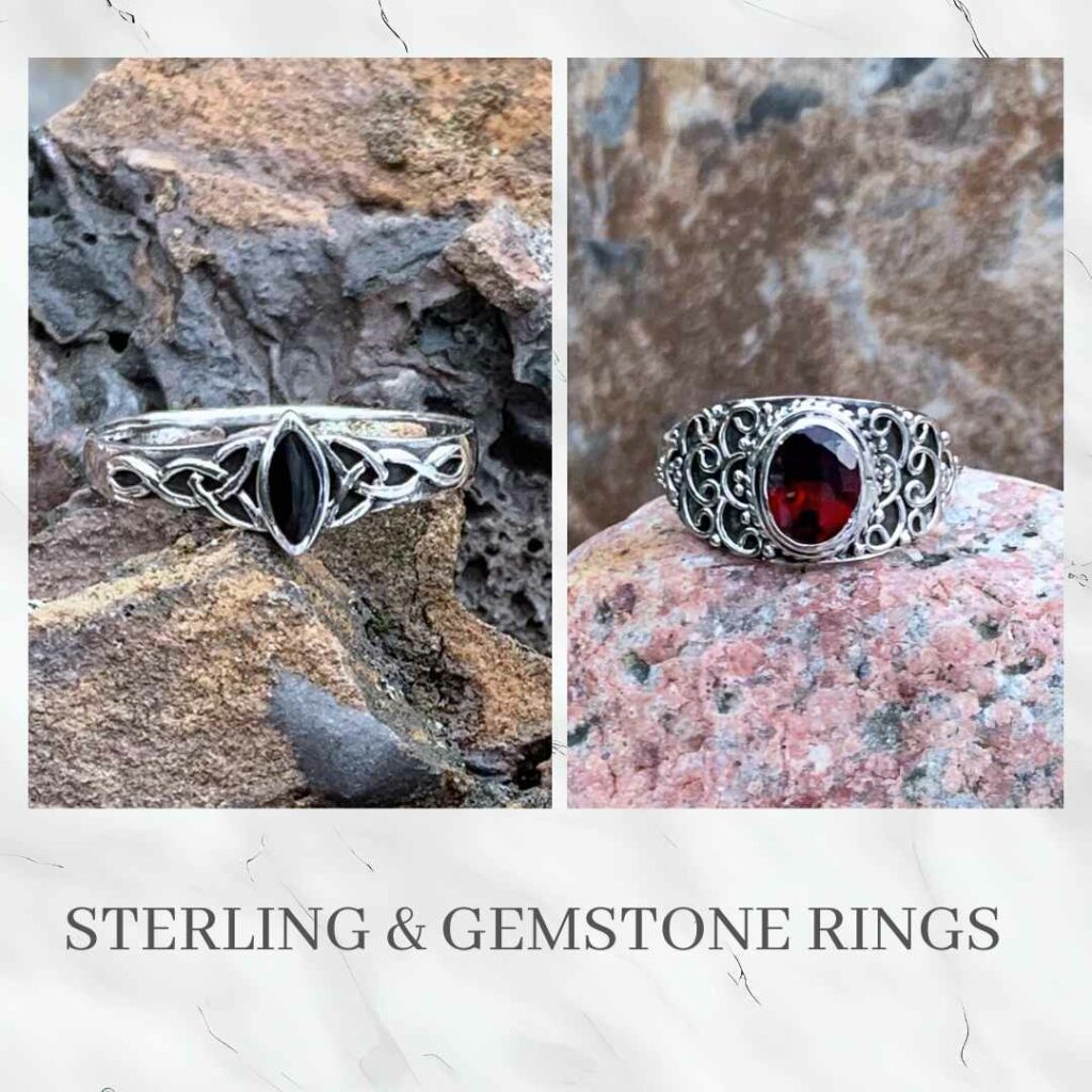 Sterling Silver & Gemstone Rings