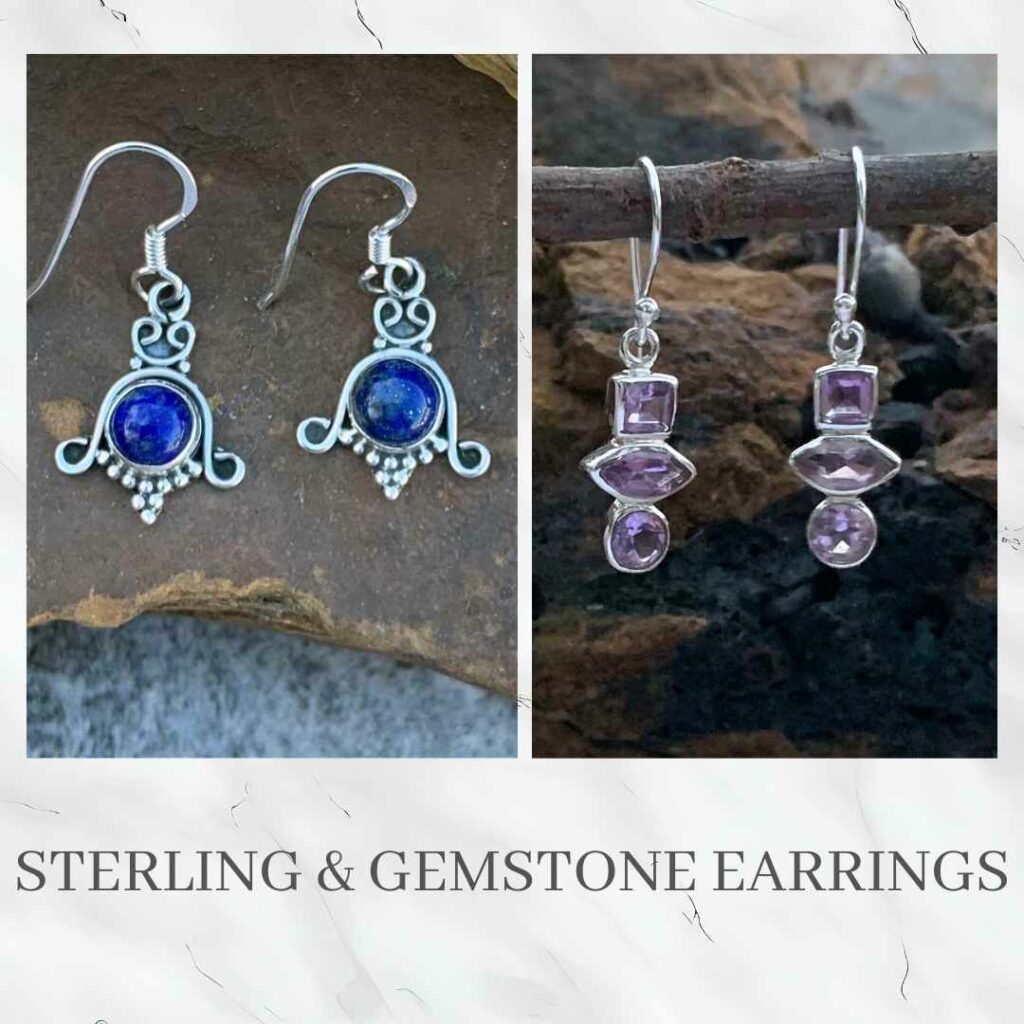 Sterling Silver & Gemstone Earrings