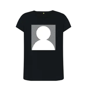 White design on a black T-shirt: Sometimes when someone hasnt uploaded a photo for their avatar you see a simple outline of a persons head and shoulders instead